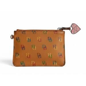 Vintage Dooney & Bourke Rainbow DB Coin Purse Pouch Heart Charm Y2K